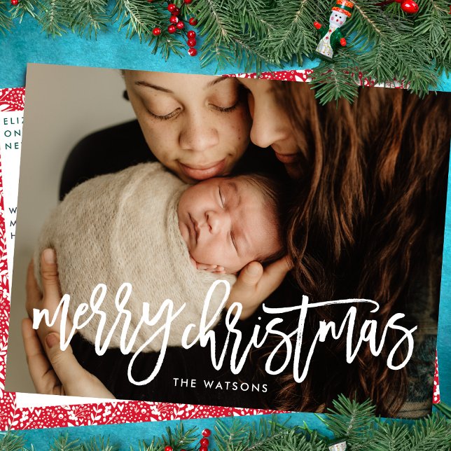 Cartão Postal De Festividades Feliz Cheio de Natal Foto Liderada (Criador carregado)