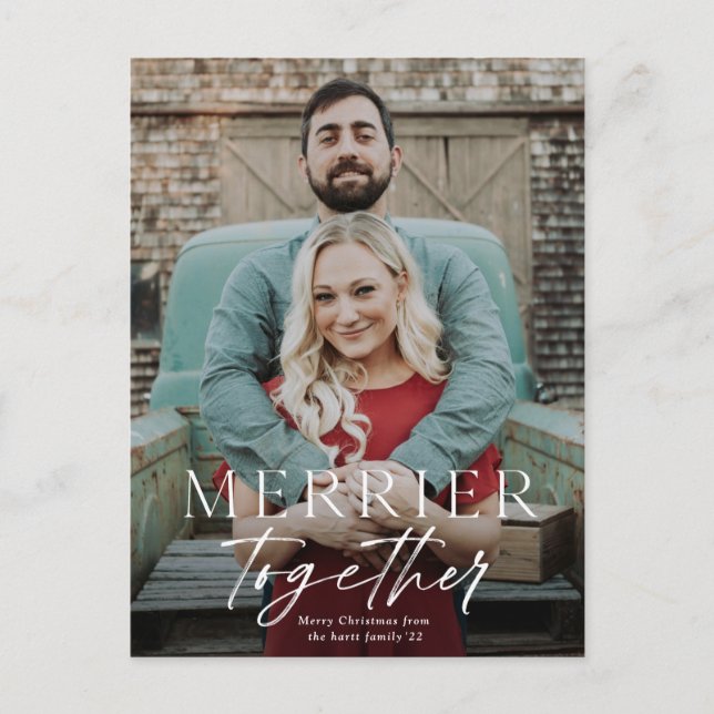 Cartão Postal De Festividades Feliz cheio juntos. Foto de sangria Feliz Natal (Frente)