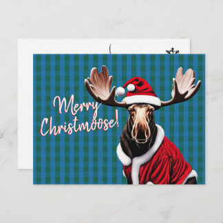 Cartão Postal De Festividades Feliz Christmoose
