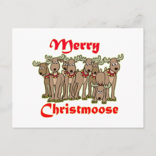 Cartão Postal De Festividades Feliz Christmoose (Frente)