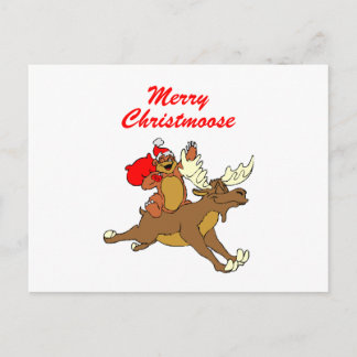 Cartão Postal De Festividades Feliz Christmoose