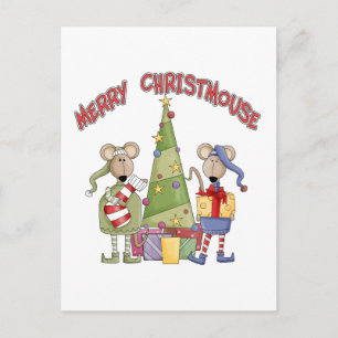 Cartão Postal De Festividades Feliz Christmouse