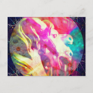Cartão Postal De Festividades Feliz circula Arte Digital Horse