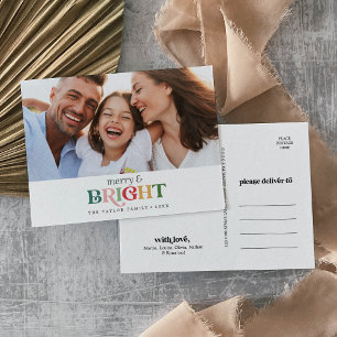 Cartão Postal De Festividades Feliz Colorida e Paisagem de Natal Brilhante Foto