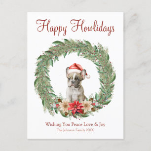 Cartão Postal De Festividades Feliz Comoledos Cachorro Francês Bonito