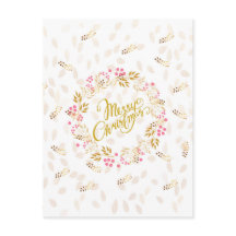 Feliz da Terra do Natal em Dourado e Vermelho