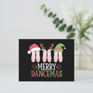 Cartão Postal De Festividades Feliz Dancemas Calçados de Balé de Natal Dançando