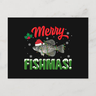 Cartão Postal De Festividades Feliz de Natal Fishmas