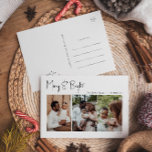 Cartão Postal De Festividades Feliz de Script de Natal Moderno e Três Fotos Bril<br><div class="desc">Esta feliz moderna de natal e um cartão postal brilhante de três fotos é perfeito para o seu chique minimalista de cartões de natal preto e branco. A caligrafia manuscrita branca é delicada e rústica enquanto permanece elegante e elegante. A design reflete um simples dia de inverno todo-branco e evoca...</div>