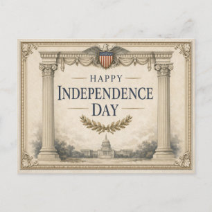 Cartão Postal De Festividades Feliz Dia da Independência Elegância Neoclássica