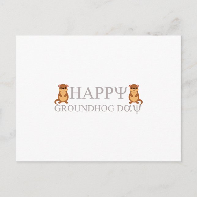 Cartão Postal De Festividades Feliz Dia da Marmota (Frente)