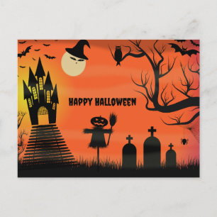 Cartão Postal De Festividades Feliz Dia das Bruxas