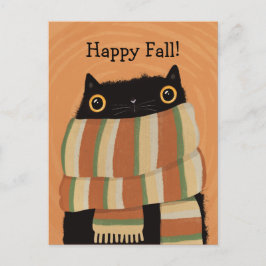 Cartão Postal De Festividades Feliz Dia das Bruxas de Gato Negro