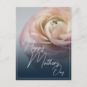 Cartão Postal De Festividades Feliz Dia das Mães com Grande Rosa Rosa