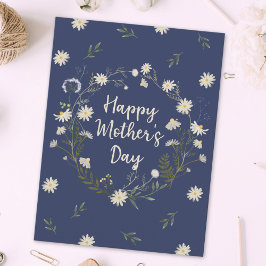 Cartão Postal De Festividades Feliz Dia das Mães Flor Branca