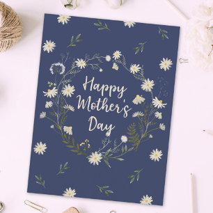 Cartão Postal De Festividades Feliz Dia das Mães Flor Branca