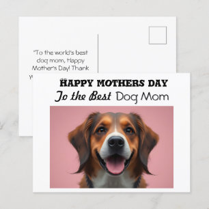Cartão Postal De Festividades Feliz dia das mães para a Melhor Mãe de Cachorro