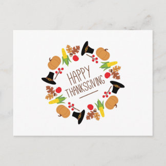 Cartão Postal De Festividades Feliz Dia de Ação de Graças