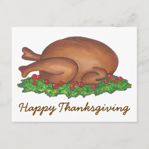 Cartão Postal De Festividades Feliz Dia de Ação de Graças Banido Turquia Janta F