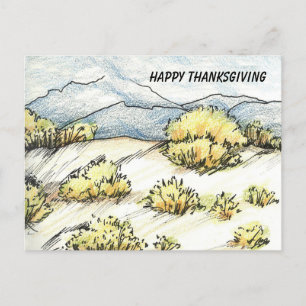 Cartão Postal De Festividades Feliz Dia de Ação de Graças Montanhas do Deserto S