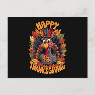 Cartão Postal De Festividades Feliz Dia de Ação de Graças Peru Família Outono