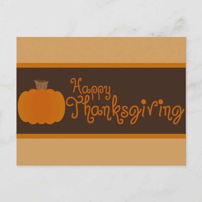 Cartão Postal De Festividades Feliz Dia de Ação de Graças, Pumpkin (Frente)