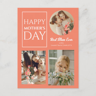 Cartão Postal De Festividades Feliz dia de as mães Elegante Simples 3 foto