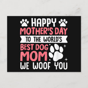 Cartão Postal De Festividades Feliz Dia de as mães Para O Melhor Cachorro Mãe