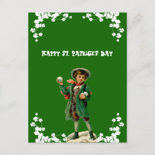 Cartão Postal De Festividades Feliz Dia de São Patrício Filho, Neto Fofo Vintage