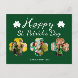 Cartão Postal De Festividades Feliz dia de São Patrício foto da família Shamrock