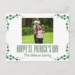 Cartão Postal De Festividades Feliz dia de São Patrício foto da família Shamrock