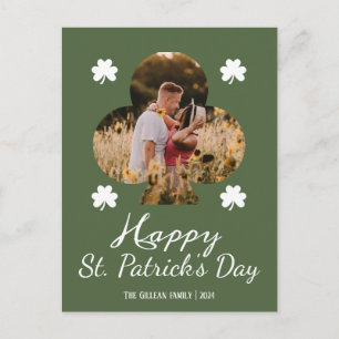 Cartão Postal De Festividades Feliz dia de São Patrício foto da família Shamrock