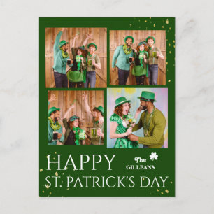 Cartão Postal De Festividades Feliz dia de São Patrício foto da família Shamrock
