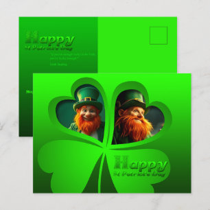 Cartão Postal De Festividades Feliz Dia de São Patrício Leprechaun Adicionar Fot