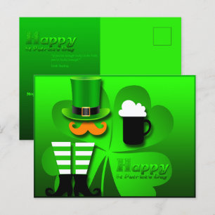 Cartão Postal De Festividades Feliz Dia de São Patrício Leprechaun Adicionar Fot
