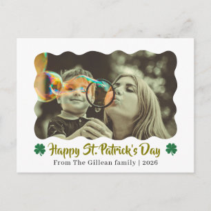 Cartão Postal De Festividades Feliz dia de São Patrício Shamrocks família 1 foto