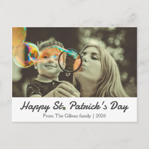 Cartão Postal De Festividades Feliz dia de São Patrício Shamrocks família 1 foto