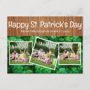 Cartão Postal De Festividades Feliz dia de São Patrício Shamrocks família 3 foto