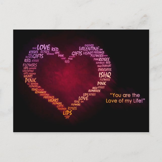 Cartão Postal De Festividades Feliz dia dos namorados (Frente)