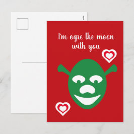 Cartão Postal De Festividades Feliz Dia dos Namorados Eu sou Ogre a Lua Foto