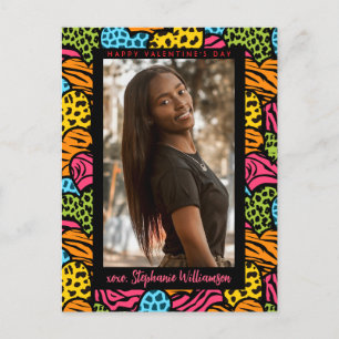 Cartão Postal De Festividades Feliz Dia dos Namorados Multicolores Foto do Coraç