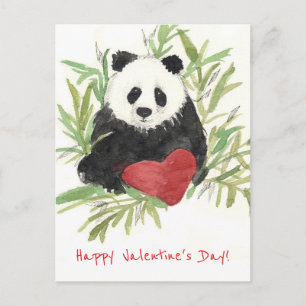 Cartão Postal De Festividades Feliz Dia dos Namorados Panda Urso