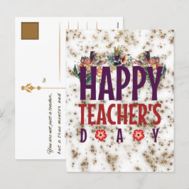 Cartão Postal De Festividades Feliz Dia Nacional dos Professores Apreciação Flor