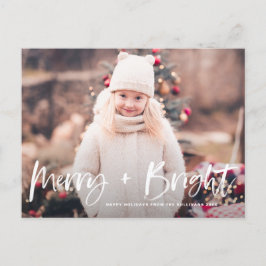 Cartão Postal De Festividades Feliz e Escova Brilhante Foto de Natal