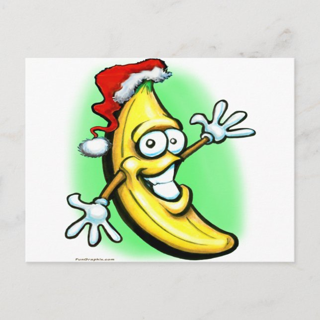 Cartão Postal De Festividades Feliz Feliz ano novo de Banana de Natal (Frente)