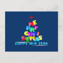 Cartão Postal De Festividades Feliz Feliz ano novo de Natal