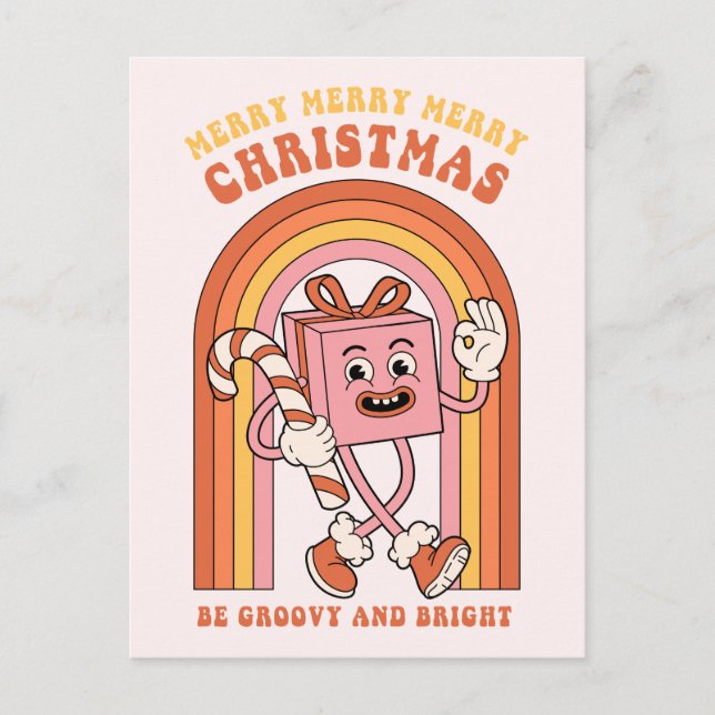 Cartão Postal De Festividades Feliz Feliz Feliz Natal - Seja Feliz e Brilhante (Frente)