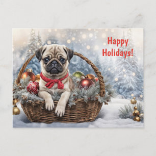 Cartão Postal De Festividades Feliz Feriado Cachorro Cachorro