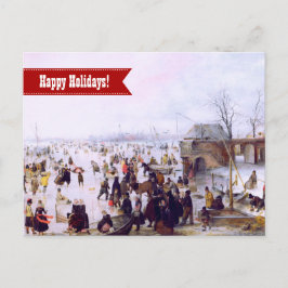 Cartão Postal De Festividades Feliz Férias. Cartão de Natal De Arte Fina
