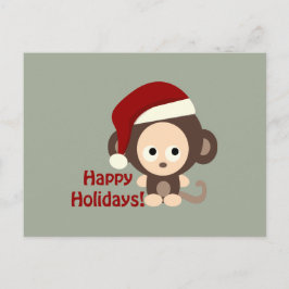 Cartão Postal De Festividades Feliz Férias! Macaco-Bebê
